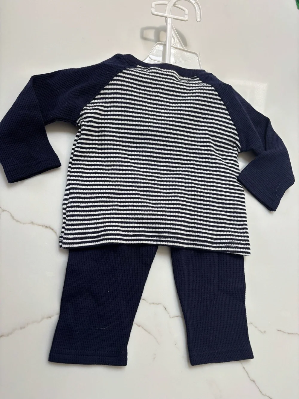 GAP Navy and White Striped Baby Knit Cardigan 6-9 months